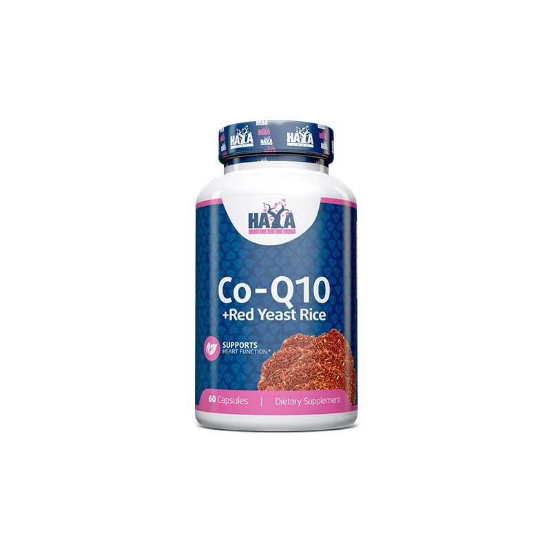 Haya Labs Co-Q10 60mg & Czerwony Ryż Drożdżowy 500 mg 60 kaps.