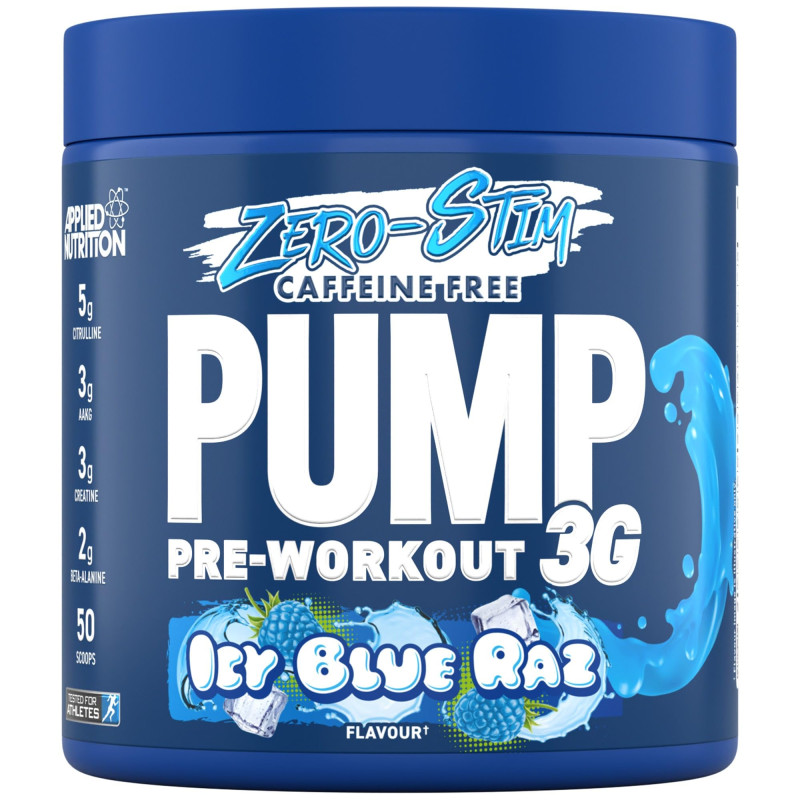 Applied Nutrition Pump 3G Zero stimulant Pre Workout 375 g bez kofeiny