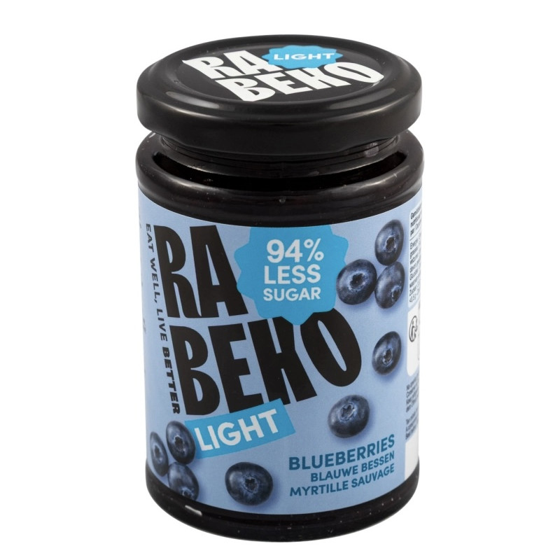 Rabeko Light Jam 230 g Jagodowy/Blueberries less sugar
